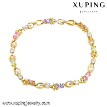 74309 New yellow Gold Plated Clear Cubic Zircon Strand Bracelets & Bangle For Women Jewelry